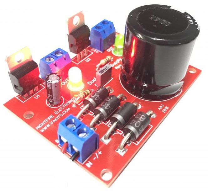 Skema Rangkaian Power Supply Regulator 9V 5A CT dan Simetris Sederhana