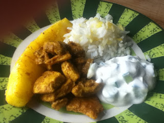 Pork and Chicken Tandoori with Cucumber Raita