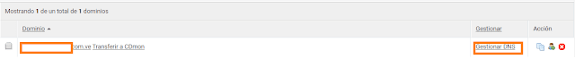 configurar dominio .com.ve blogger Gestionar DNS CDMON