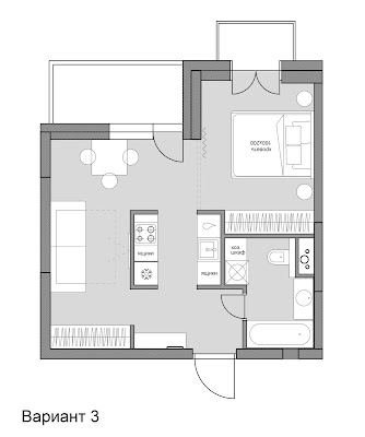 12 вариантов планировок однокомнатной квартиры | Блог Invest-designer