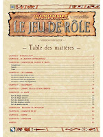 Table des matières Warhammer Fantasy JDR 2nd édition
