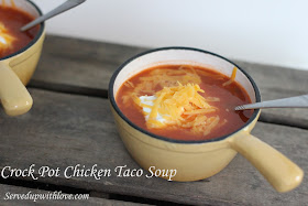 Crock Pot Chicken Taco Soup recipe from Served Up With Love