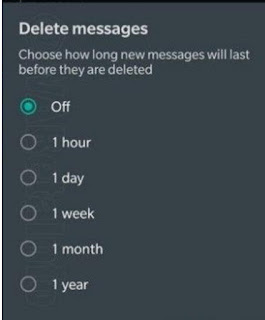 New feature of whatsapp app, message will be automatically deleted