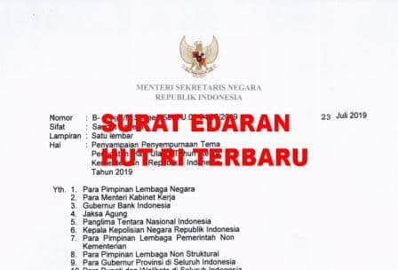 Surat Edaran Hut Ri Ke 74 Tahun 2019 Dari Mensesneg Format Administrasi Desa