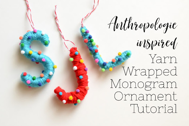 Anthropologie Inspired Yarn Wrapped Monogram Ornaments