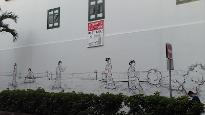 Chinese wall mural at Duxton Hill Tanjong Pagar Singapore