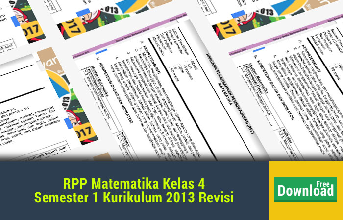 RPP Matematika Kelas 4 Semester 1 Kurikulum 2013 Revisi