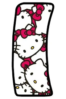 Abecedario lleno de Caras de Hello Kitty. Alphabet Filled with Hello Kitty Faces.