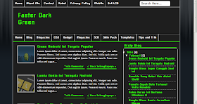 Faster Dark Green Simple Blogger Template