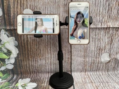 Giá đỡ điện thoại livestream 2 kẹp WS-811 điều chỉnh được độ cao