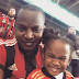 Former Rapper, Eldee takes his adorable daughters to watch football