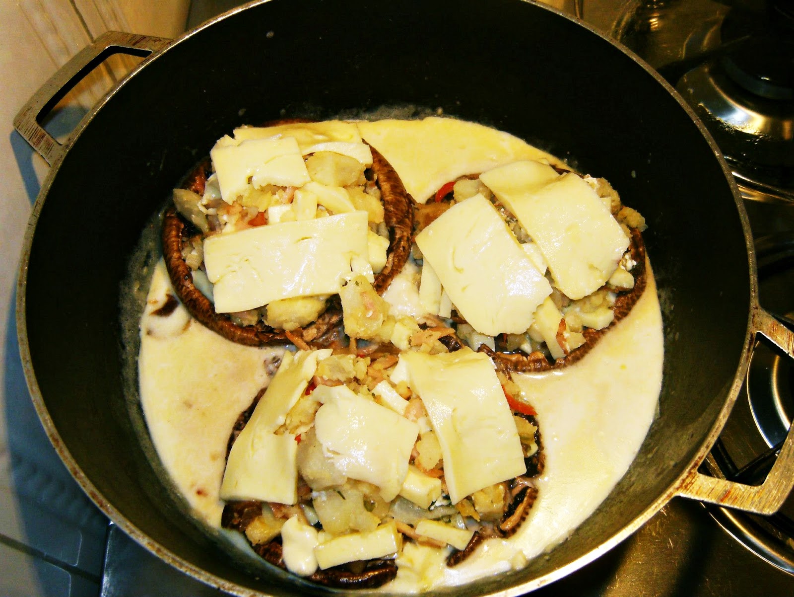 Aprendiendo a cocinar juntos CHAMPIÑONES PORTOBELLO RELLENOS