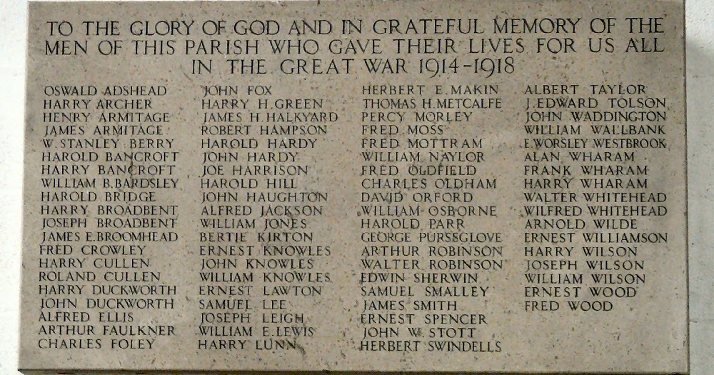 Old Hyde WWI Memorial in St Church, Hyde Old Hyde WWI Memorial in St Church, Hyde
