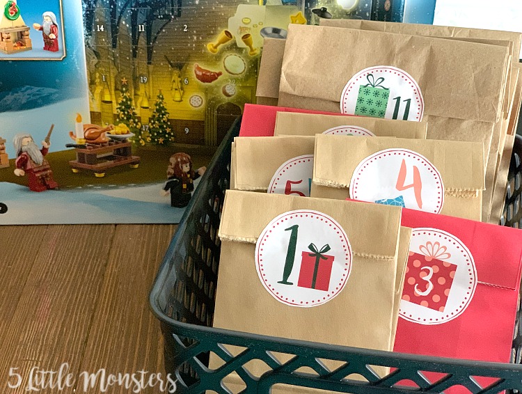 5 Little Monsters Kid's Craft Advent Calendar with Printable Stickers