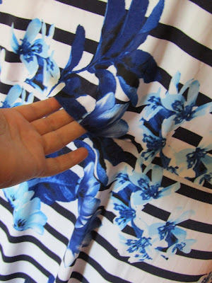 Blue Stripe ITY Knit Dress www.sewplus.blogspot.com