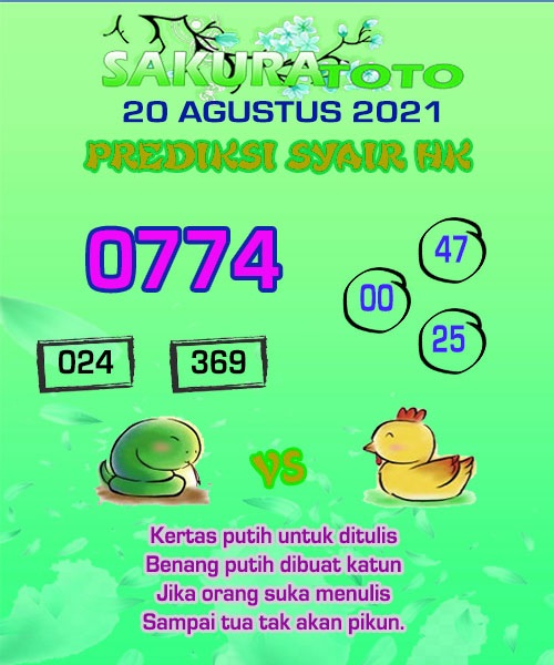 Kode syair togog hongkong jumat 20 agustus 2021 KODE