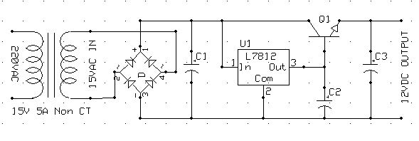 Rangkaian Power Supply Sederhana 12Volt Koleksi Skema