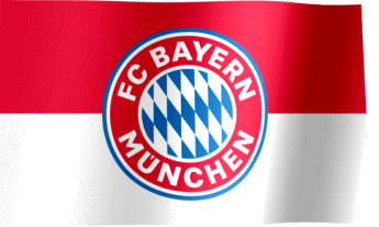 The waving flag of FC Bayern Munich with the logo (Animated GIF) (FC Bayern München Flagge)