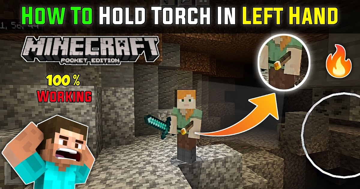 How To Hold Torch In Left Hand Off Hand Minecraft Pe 1 17 Smart Torch Mod Pack 2021
