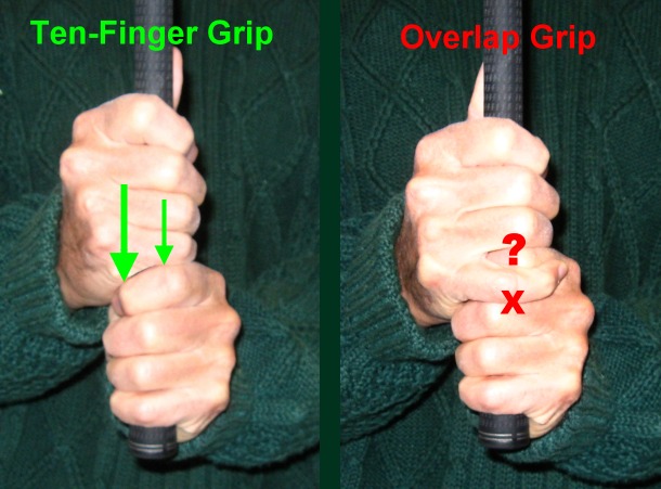 grip golf finger swing right side know left things ten overlap hands power overlapping interlocking together course