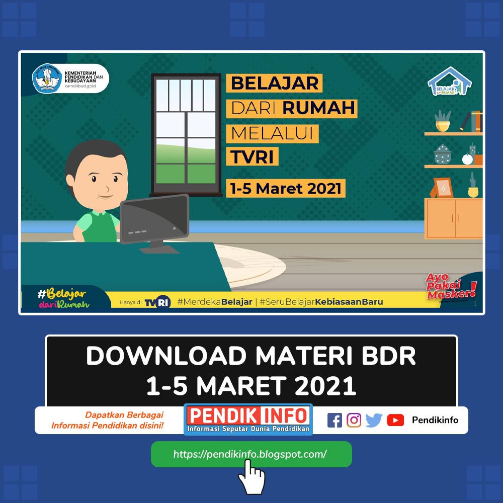 Download Materi Belajar Dari Rumah (BDR) 1-5 Maret 2021