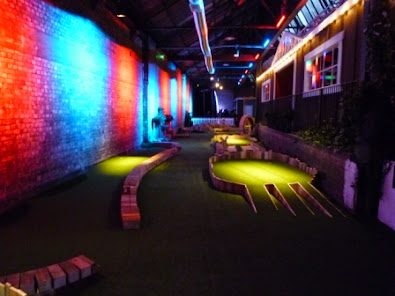 Holes 2 and 3 at Swingers Crazy Golf in Shoreditch, London Swingers Crazy Golf in Shoreditch, London