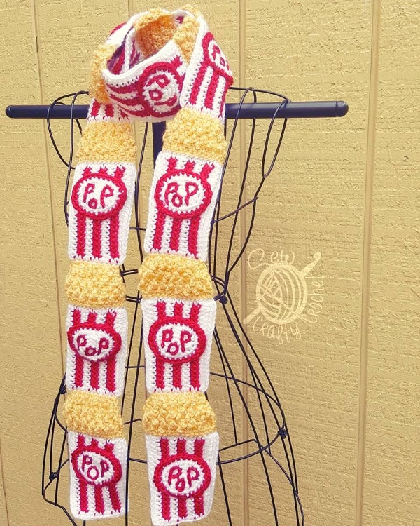 Crochet Popcorn Scarf Sew Crafty Crochet