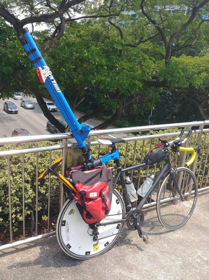 Riding with a bike stand