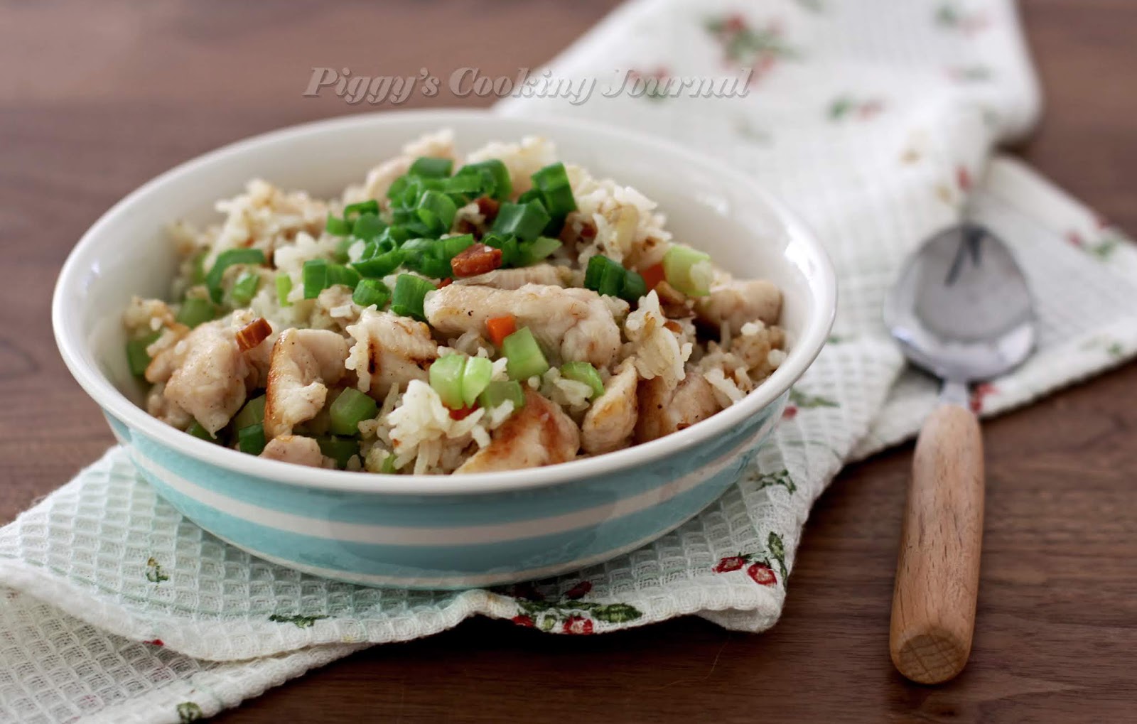 Fried rice with salted fish, chicken and celery