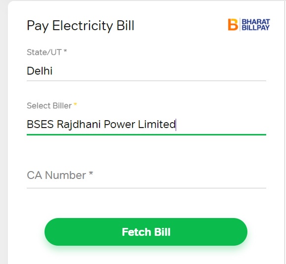 name change in bses electricity bill