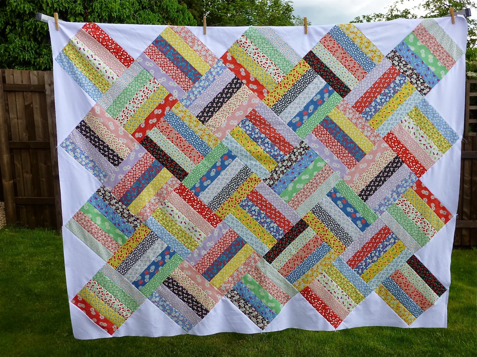 fabric & flowers Jelly Roll Quilt Top
