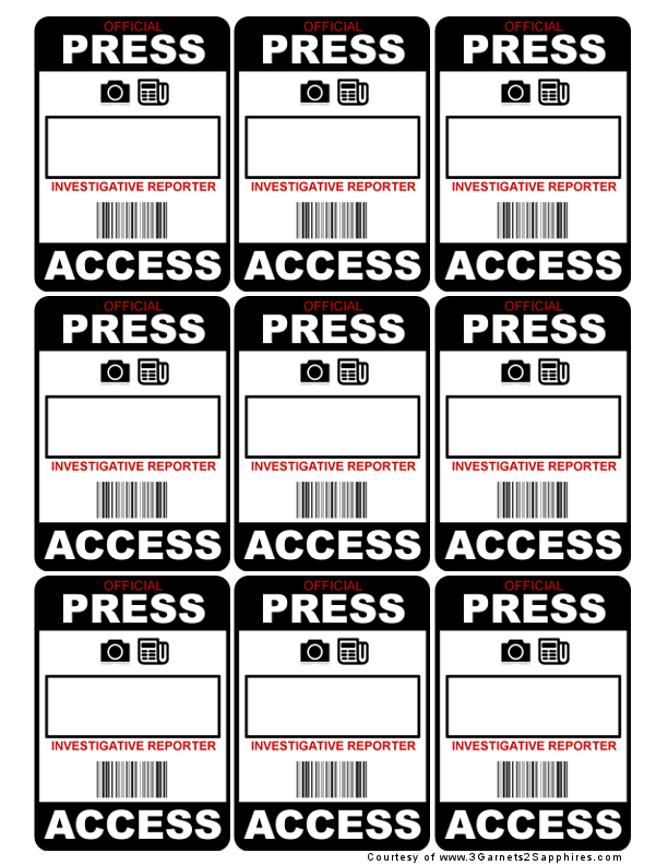 Free Printable Press Pass Template Printable Templates