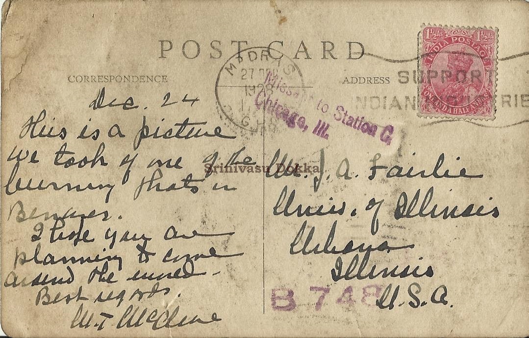 Heritage of India Burning Ghat Benares vintage postcards