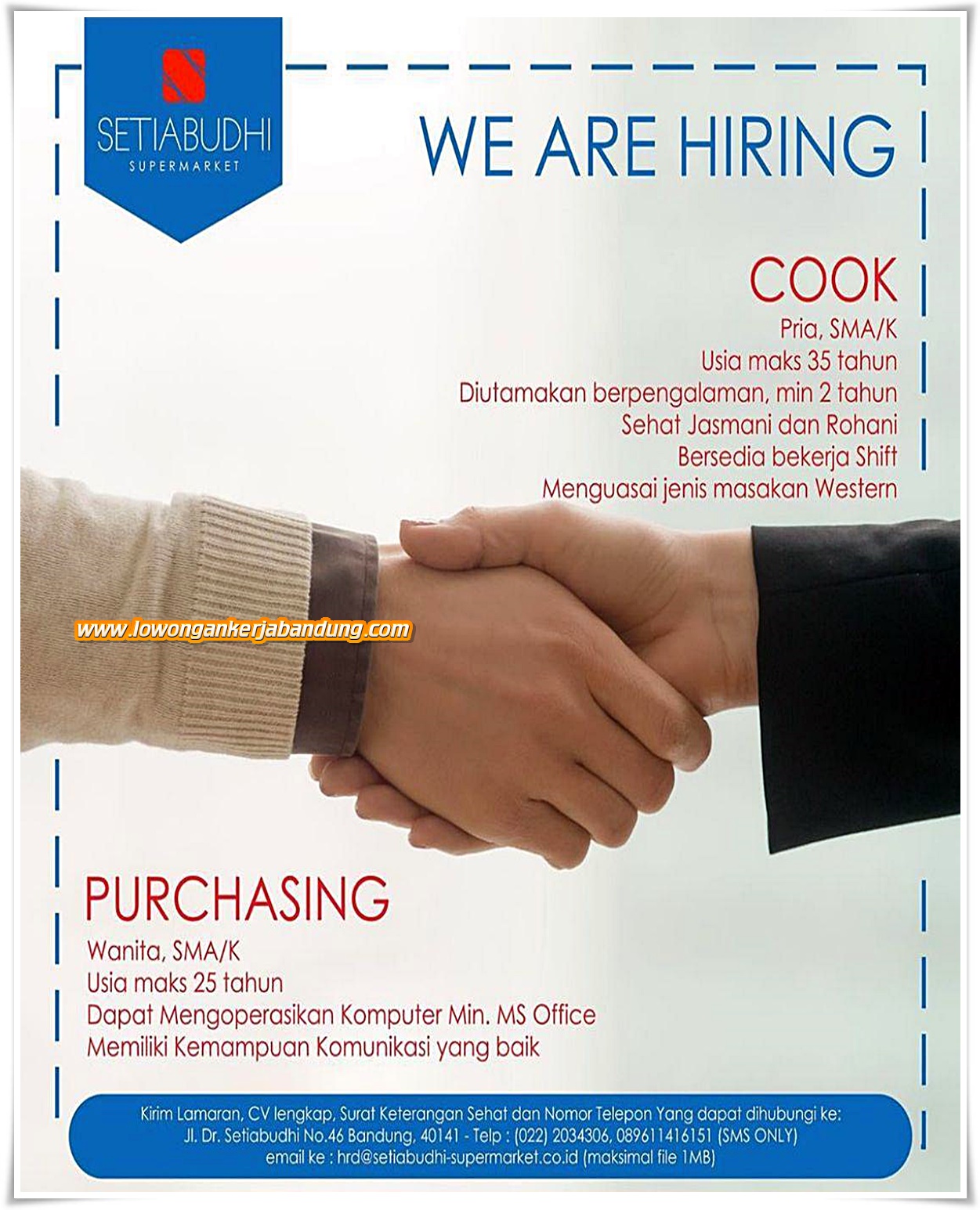 Lowongan Kerja Karyawan Setiabudi Supermarket Bandung - Lowongan Kerja