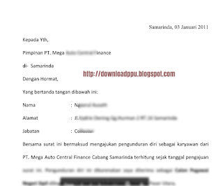 Download Contoh Surat Pengunduran Diri Resign