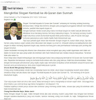 Mengkritisi Slogan Kembali ke Al-Quran dan Sunnah - Kajian Medina