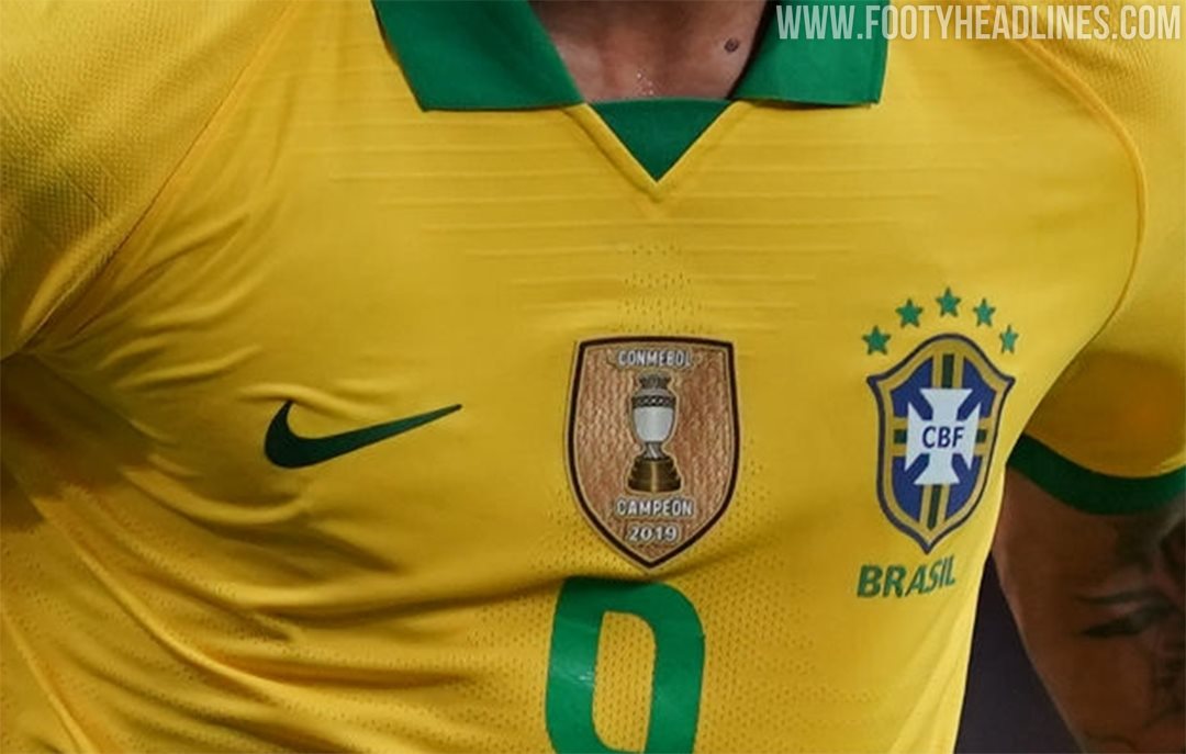 Closer Look Brazil 2019 Copa America Winners Kit Badge Footy Headlines