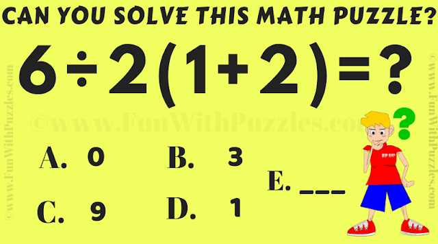 6/2(1+2)=? Can you solve this maths IQ Puzzle?