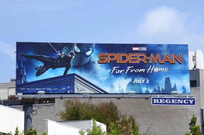 Spider-Man: Far From Home movie billboard Spider-Man Far From Home billboard