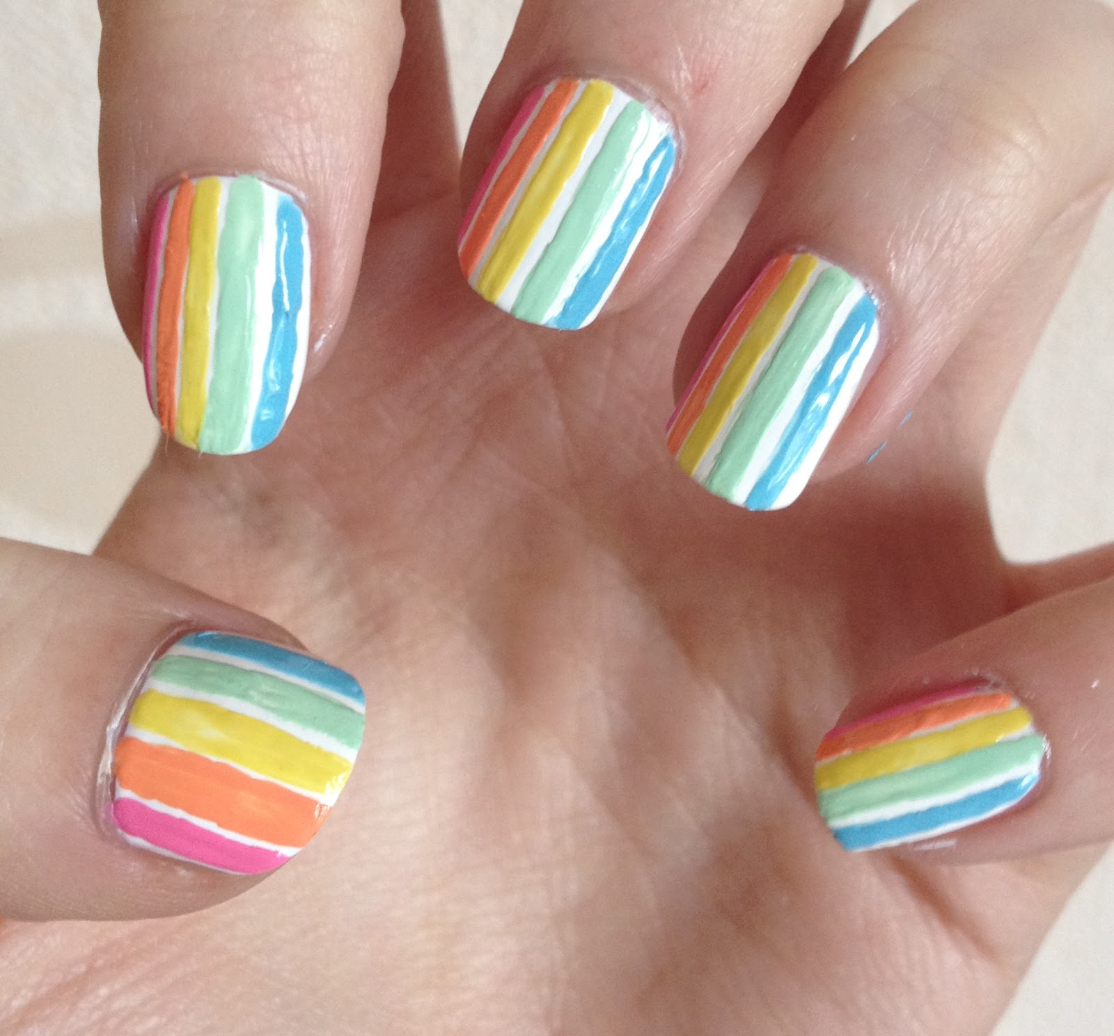 Pastel Stripe Nails