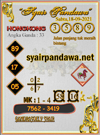 Syair Pandawa Hk 18 September 2021 Syair Pandawa