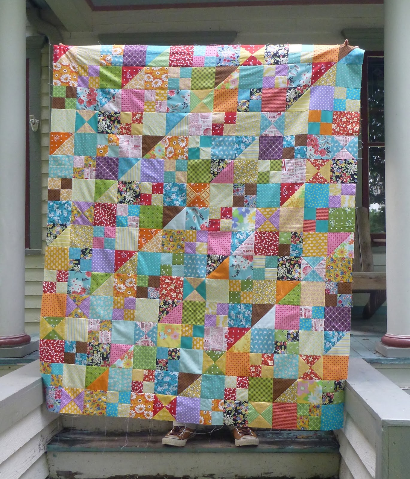 Sewn by Leila Gardunia That Quirky Scrap Quilt Done!