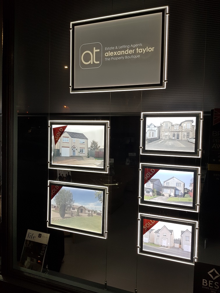 Project History LED Light Pockets and Logo Sign Display for Estate