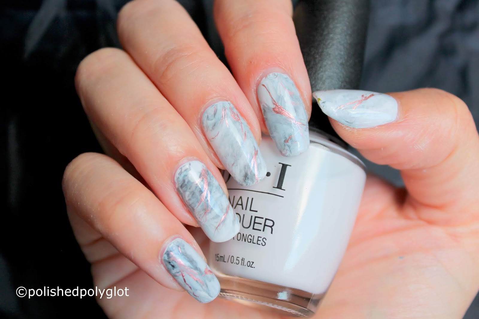 4. Black and White Marble Nails - wide 2
