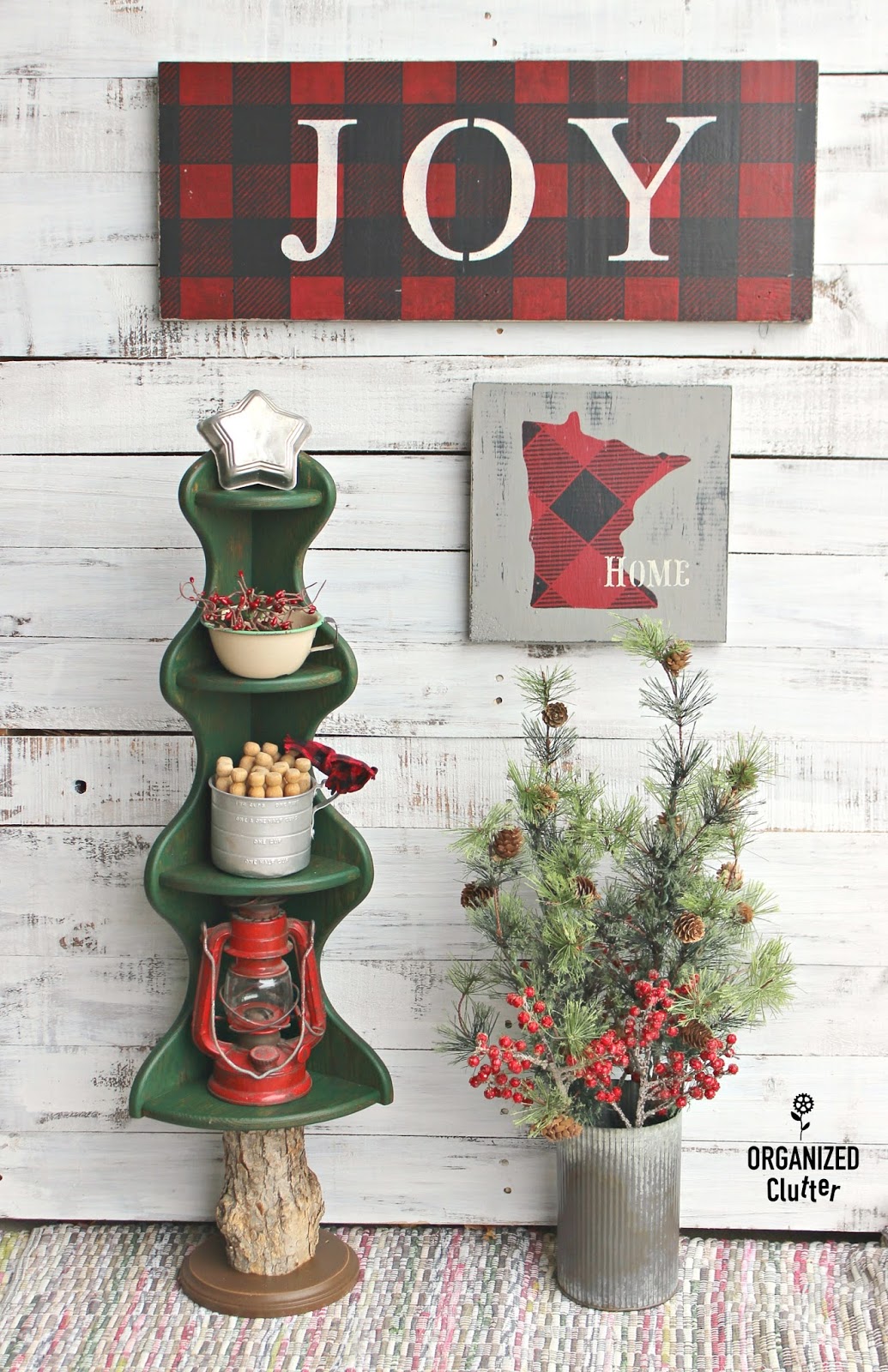 Wooden Corner Shelf RePurposed As A Christmas Tree Organized Clutter