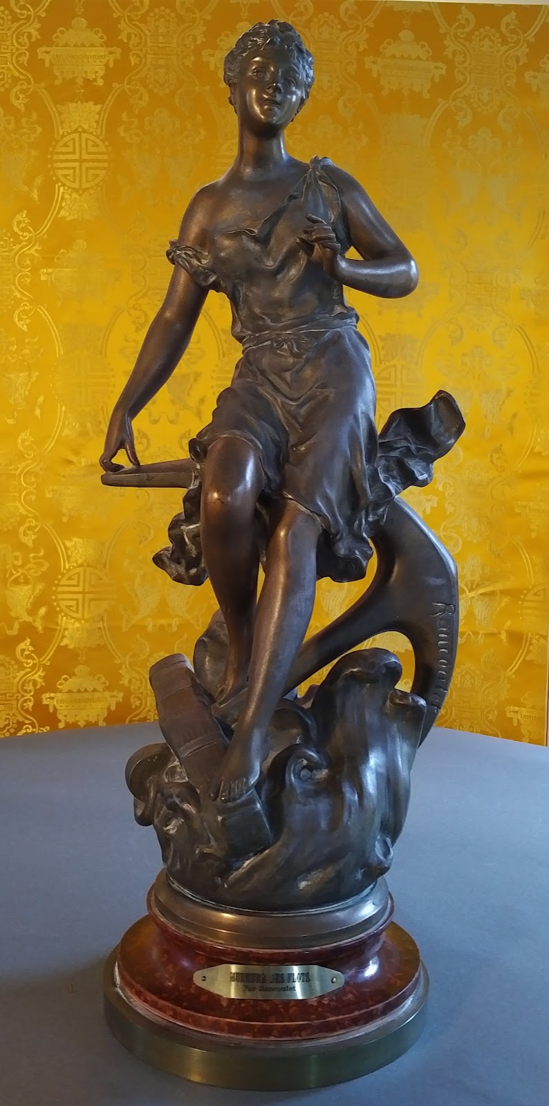 Art Nouveau Sculpture by Ernest Rancoulet "Murmure des Flotes" on