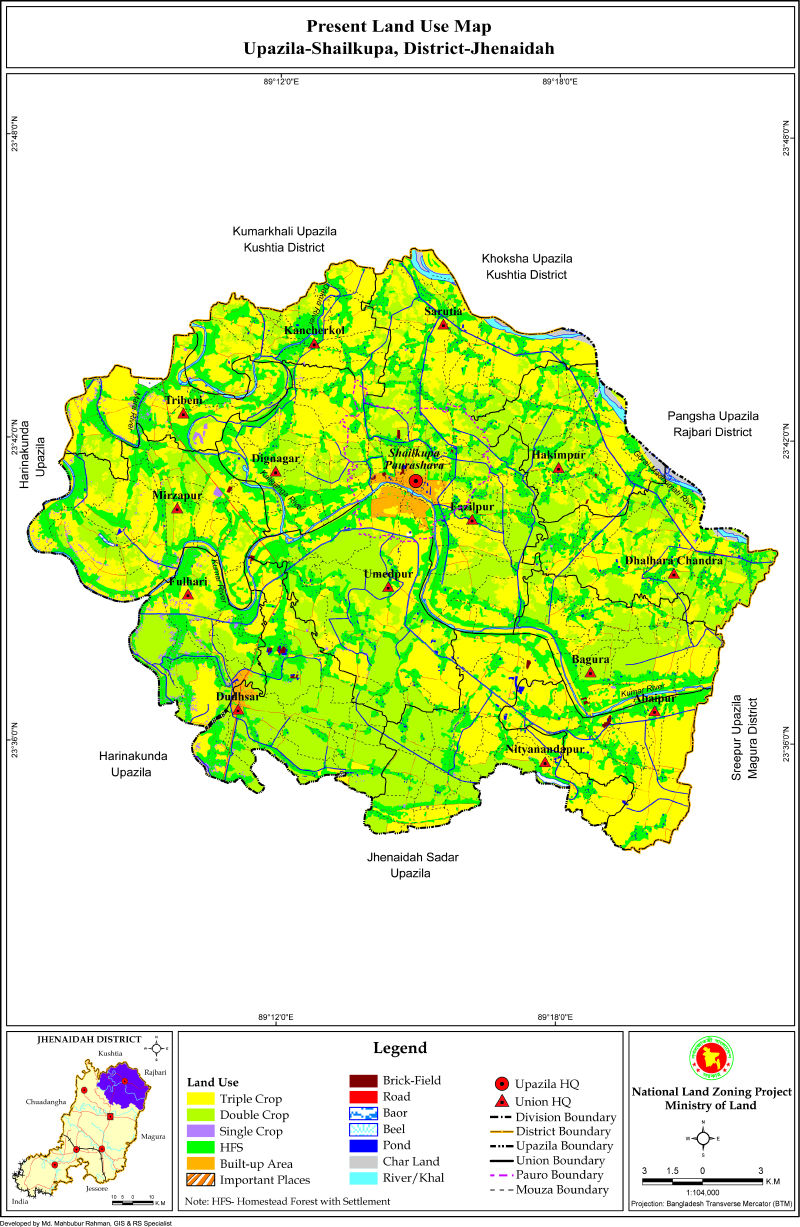 Shailkupa Upazila Mouza Map Jhenaidah District Bangladesh