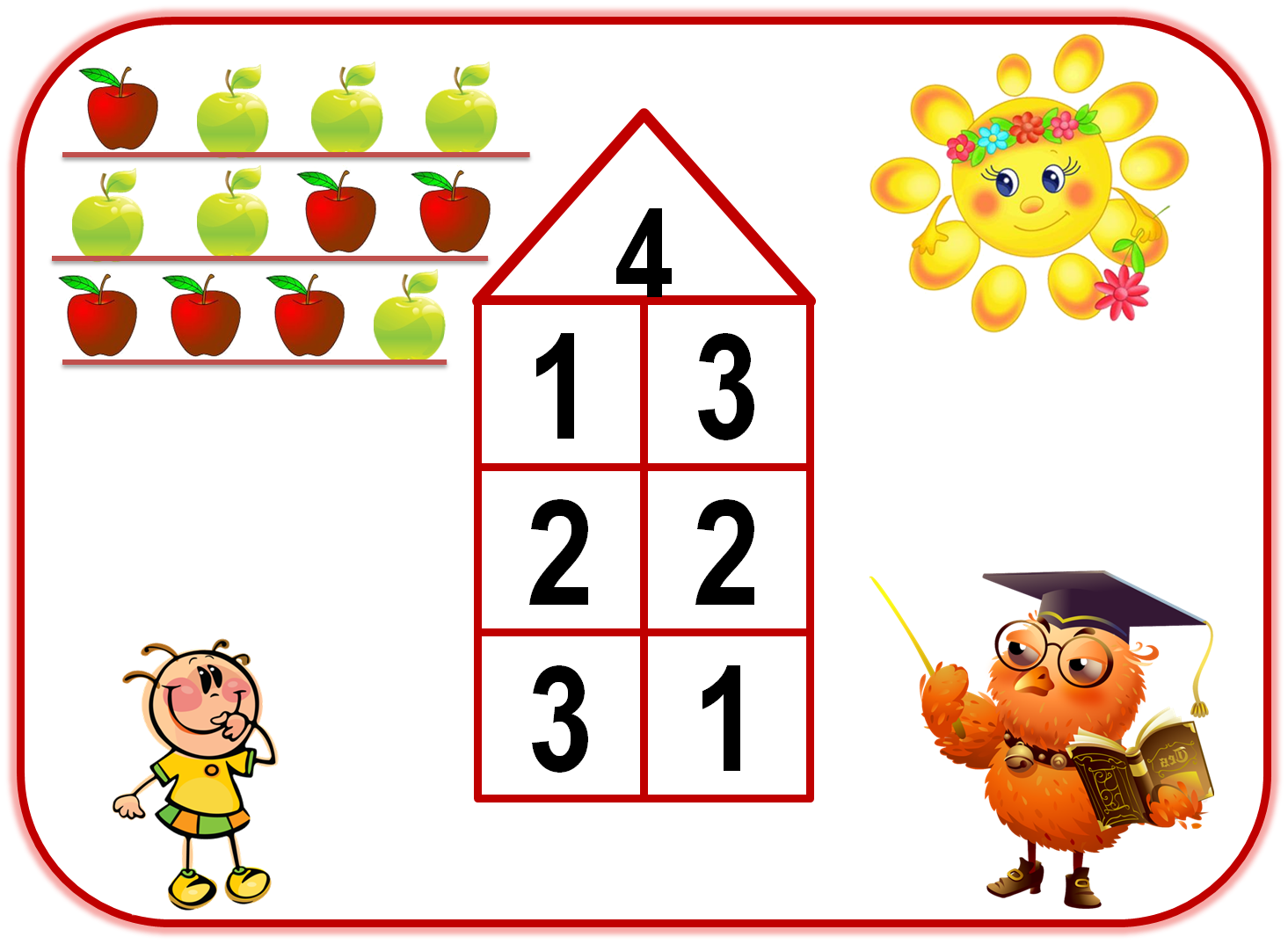 Нод по математике в средней группе. Числовые домики. Числовые домики для дошкольников. Числовые домики состав числа. Числовые домики до 5.