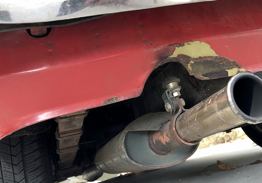 carchaeology MGB Rear most exhaust hanger broken need replacement