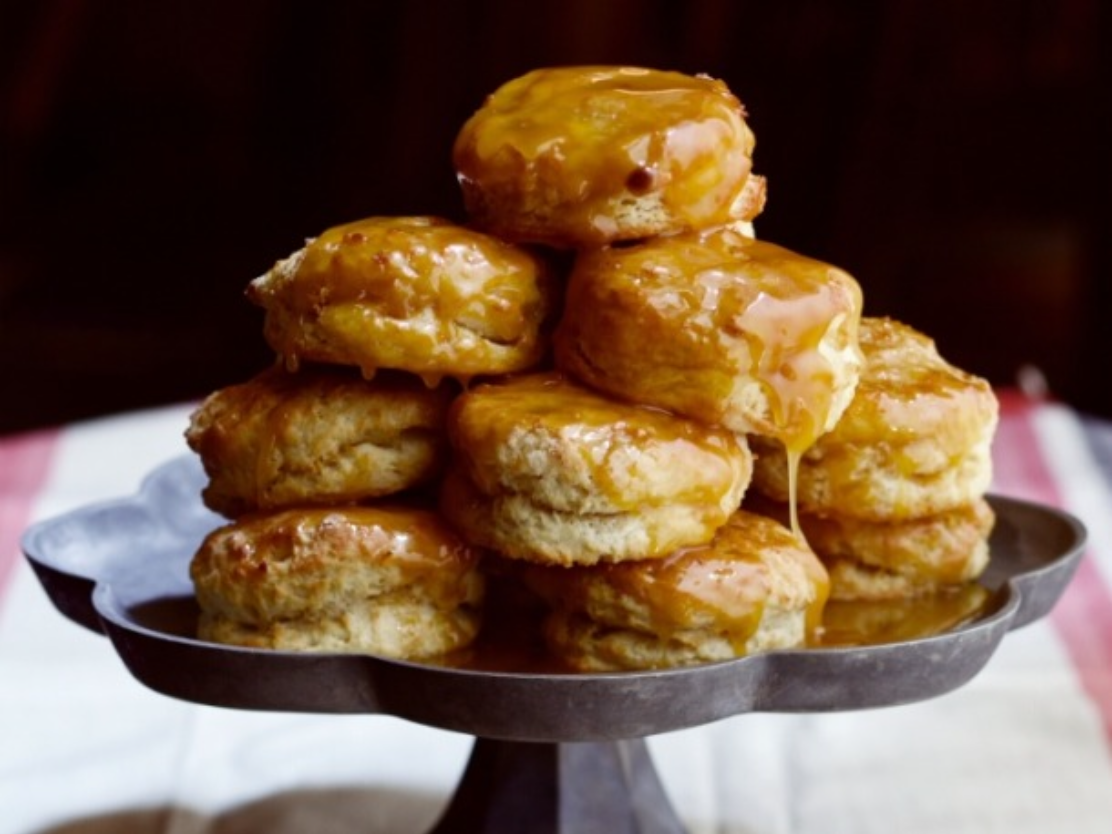 Biscuits with honey butter glaze from Andrew Carmellini